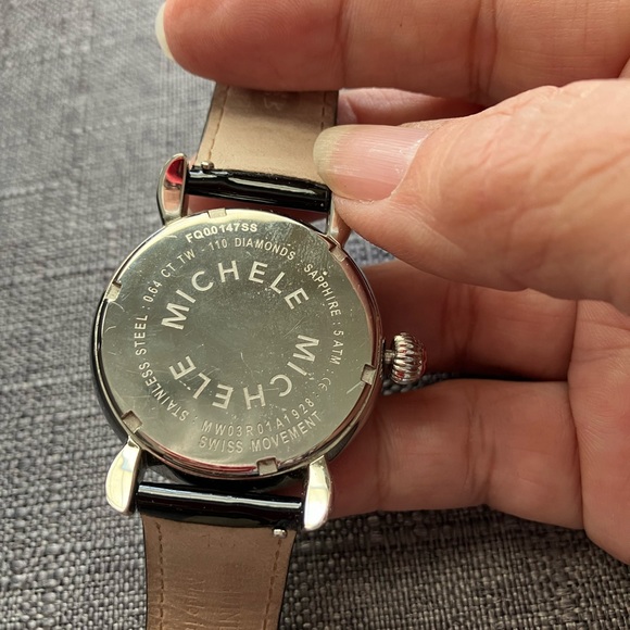 Michele CSX Diamond and black irredesent face watch w/day of the month c… - Picture 10 of 14